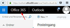 Startseite von portal.office.com mit ausgeklappter App-Ansicht